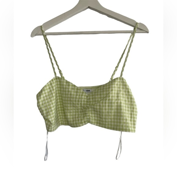 Fashion Nova Tops - Fashion Nova Plaid Green Top Size XL NEW